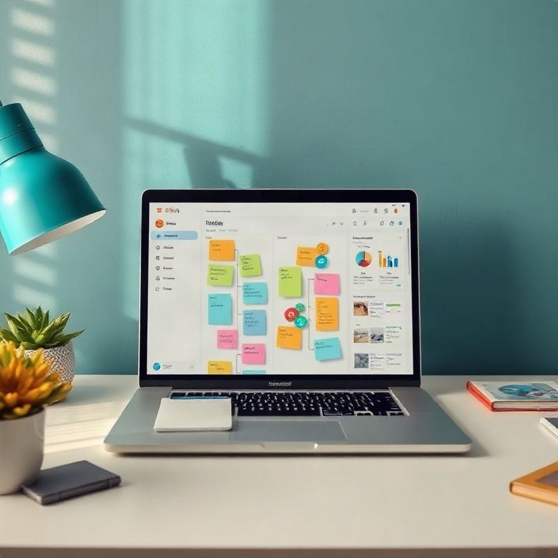 Notion kanban board with content workflow stages